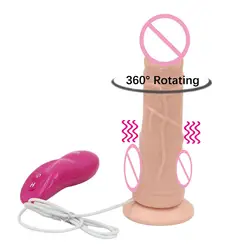 20 режим вращающийся вибратор-дилдо перезаряжаемые большой фаллоимитатор, реалистичный пенис Дик с присоской секс-игрушки для женщин