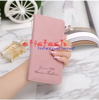

by dhl or ems 100pcs New 2017 Women Slim Wallet Frosted Leather Purse Luxury Brand Designer Money Bag Lady Vintage Long Wallet