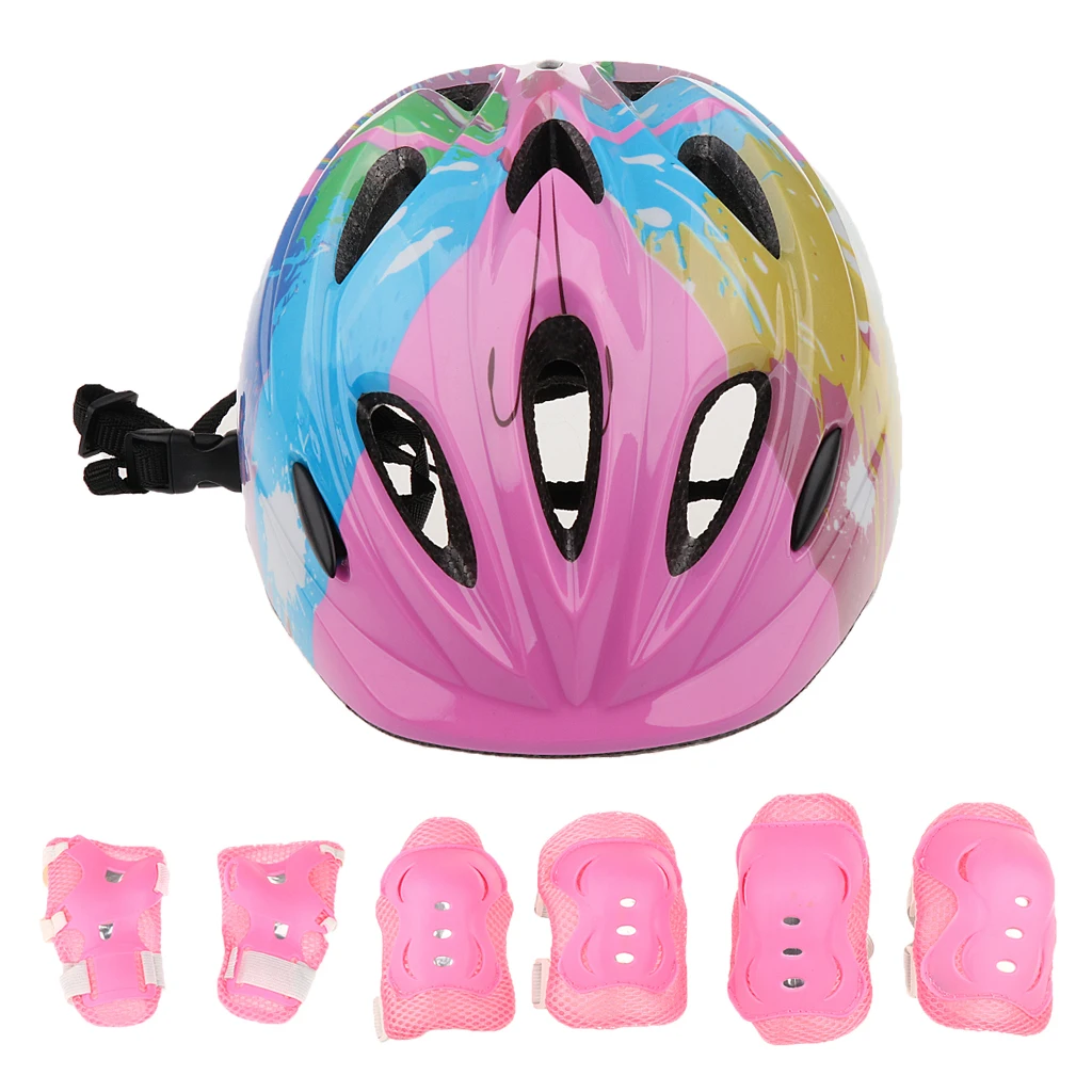 7 шт. велосипедный шлем для катания на роликах на колени запястье защита налокотник набор для детей Детский велосипедный шлем ЗАЩИТА велосипедный коврик