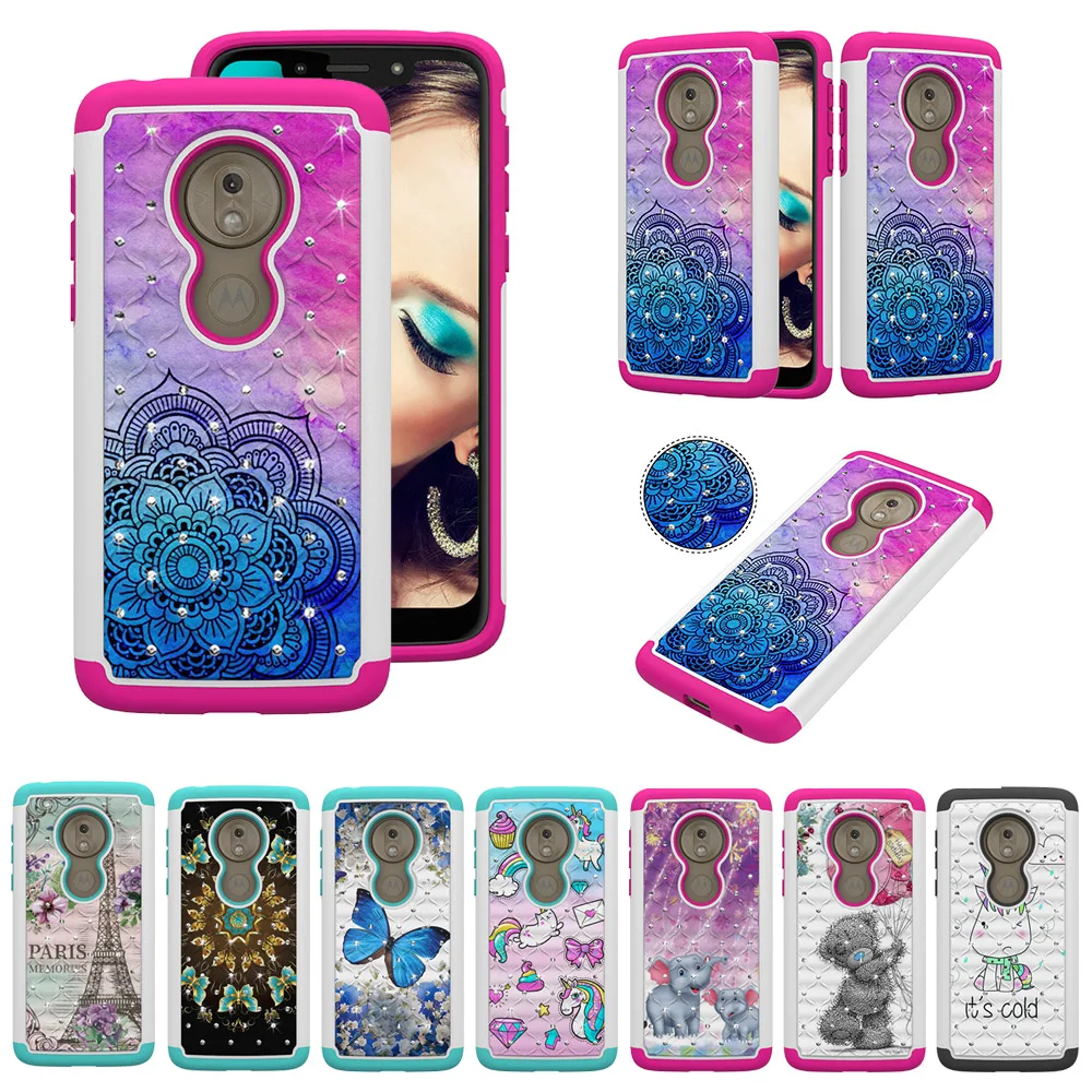 

Silicone Case For Motorola G7 G6 G7 Plus G7 Power Cover 2 in 1 Shockproof Painted Shell For Moto G5 US Version G6 G7 Play Case