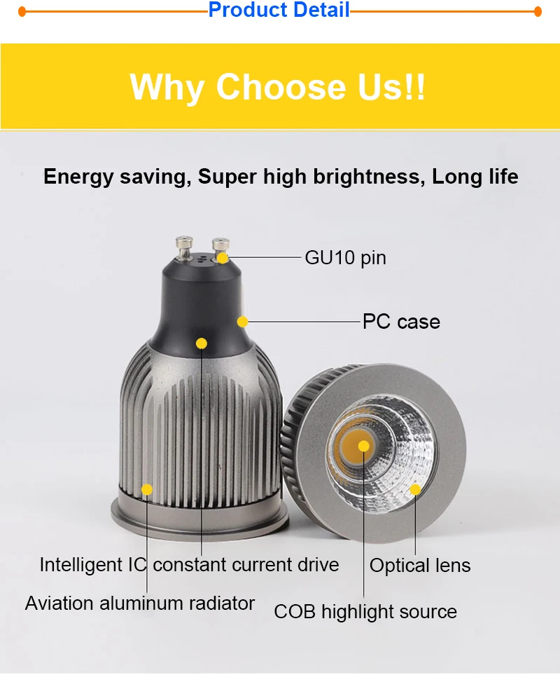 CE& ROHS ультра яркий светодиодный точечный светильник COB 3 Вт 5 Вт 7 Вт 9 Вт 12 Вт E27 GU10 MR16 GU5.3 светильник AC 220 В 110 В теплый/холодный/натуральный белый