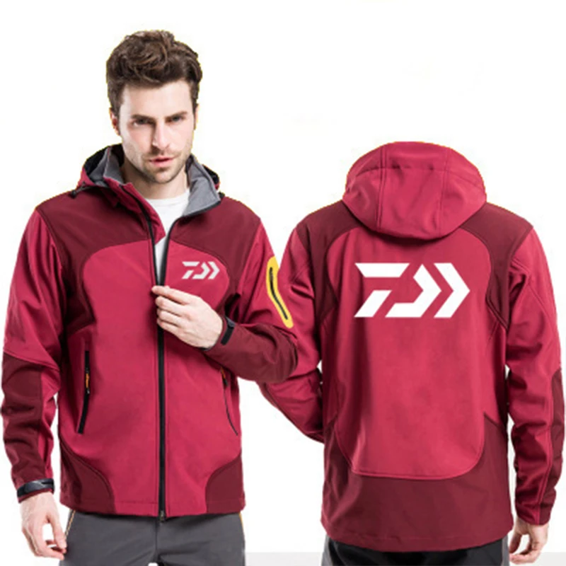 

Daiwa Soft Shell Fleece Windproof Tactical Jacket Outdoor Warm And Velvet Fishing Coat Waterproof Cycling Jersey Hiking Jackets