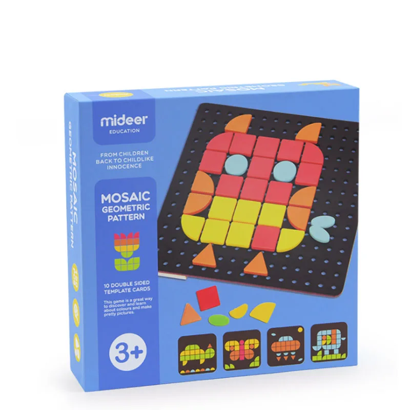

Mideer Mosaic Wooden Plastic Geometric Pattern Puzzle Children Education Learning Jigsaw Learning Toy