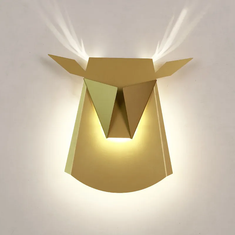 

Modern Nordic Living Room Bedside Bed Wall Lamp Creative Corridor LED Wall Lamp Deer Head Cafe Decoration Lamp Free Shipping