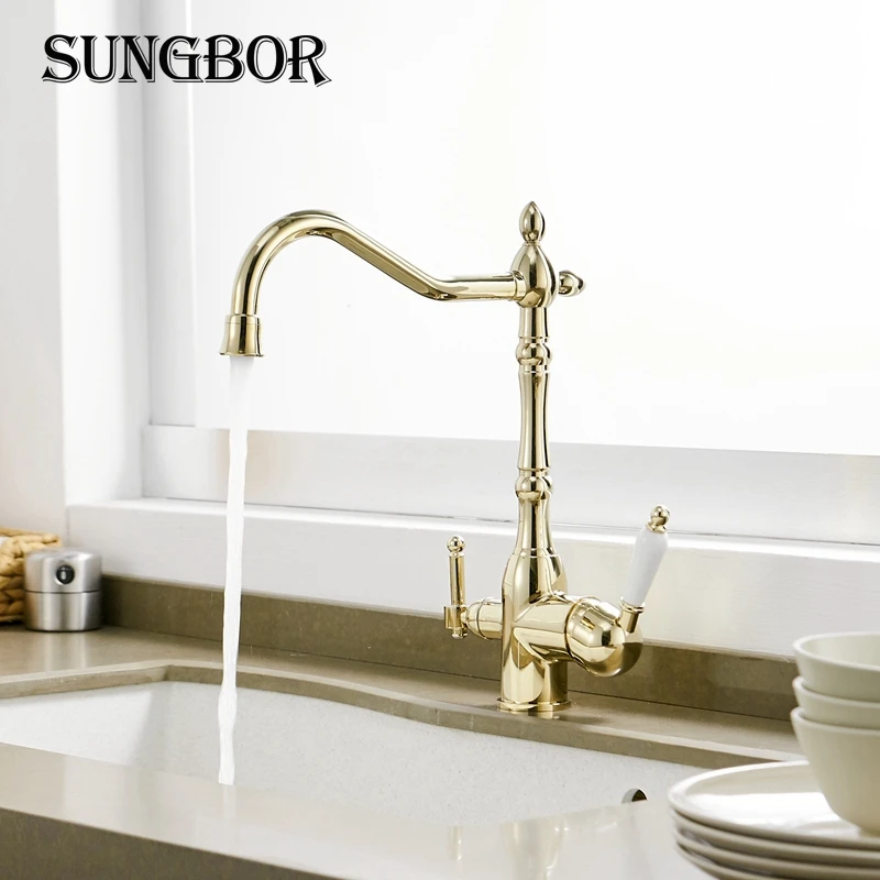 Kitchen Faucets 360 Degree Rotation with Water Purification Crane For Kitchen Deck Mounted Mixer Tap Torneira Cozinha CF-9090K Kitchen Faucets 360 Degree Rotation with Water Purification Crane For Kitchen Deck Mounted Mixer Tap Torneira Cozinha CF-9090K