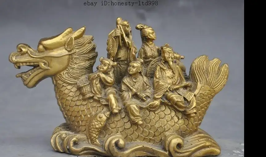 

671105229++7 marked chinese brass Famous Great Poet Li Bai statue Wine Tea Pot Flagon