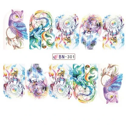 

Water sticker for nails art decorations slider dreamcatcher owl nail stickers design decals manicure lacquer accessoires