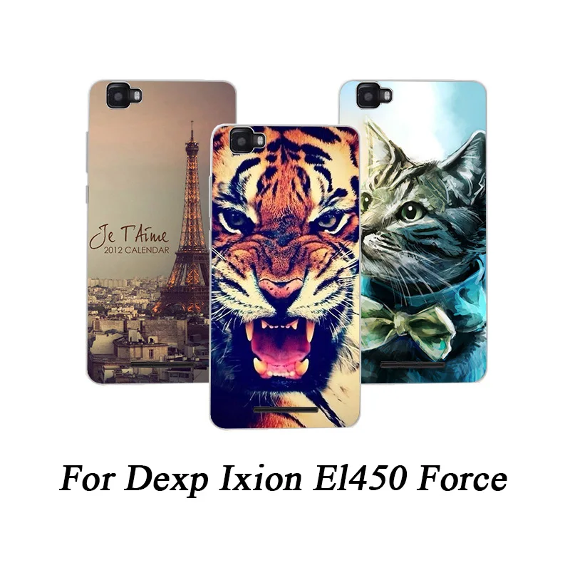 Мягкий чехол из ТПУ для Dexp Ixion El450 Force чехлы с рисунком волка кошки розы прозрачные