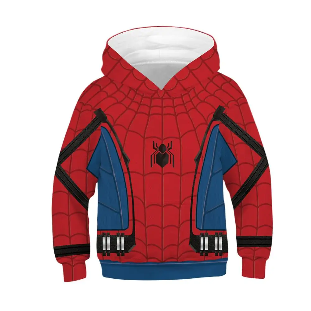 

Spiderman Boys Jacket Cotton Cosplay Kids Jacket Hooded Loose Coat Leisure Sports Boy Hoodie 4-13 Years Old Boys Sweatshirt