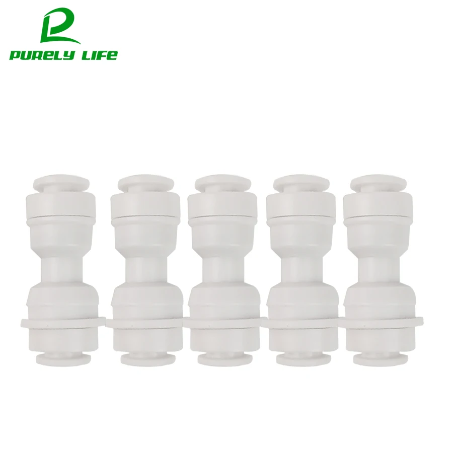

5PCS No buckle 1/4" Bulkhead adapter bulkhead connector;bulkhead union clapboard 1/4" fast joint Water purifier pipe fitting