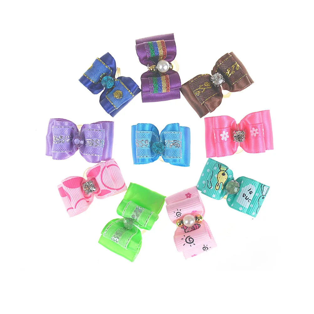 

10Pcs/lot Handmade Cute Pet Headwear for Small Dogs Dog Bow Grooming Bows For Puppy Dogs Accessories Boutique Products