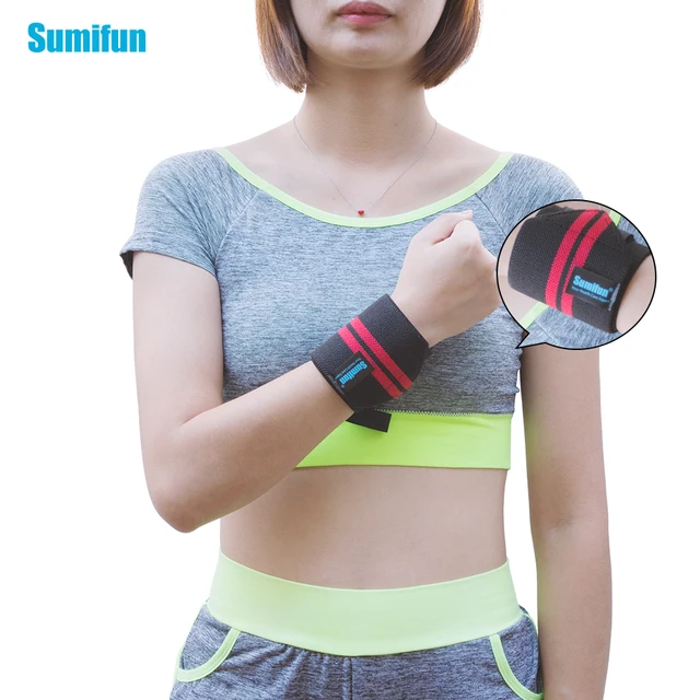 Wristband Weight Lifting Wrist Support Brace Wraps Bandage Elastic