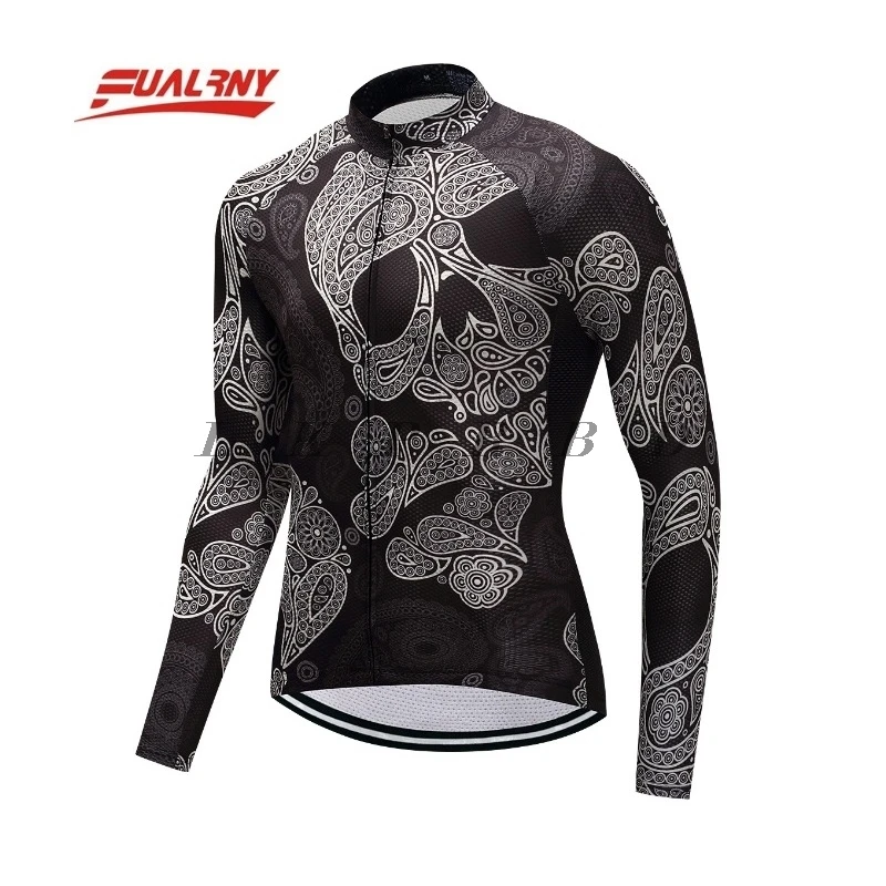 C2 Новая команда с длинным рукавом Ropa Ciclismo Длинные велосипедные Джерси полиэстер/осень велосипедная одежда/MTB велосипедная одежда мужской блок - Цвет: C2