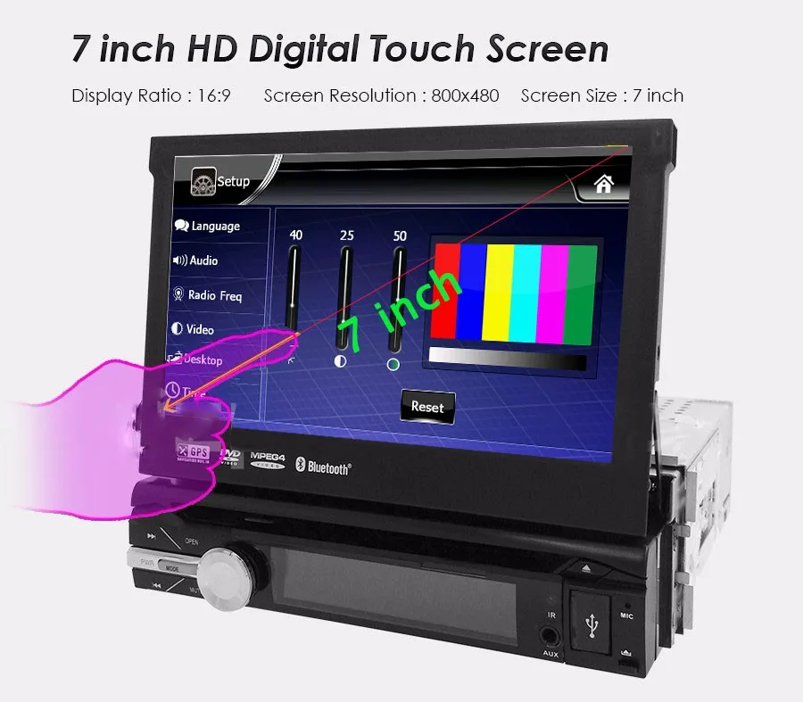 Flash Deal car 1 din autoradio Audio RDS Car DVD Player Navigation PC Sub GPS Stereo SD MP3  Movie 1din Auto Radio MP5 Universal 4