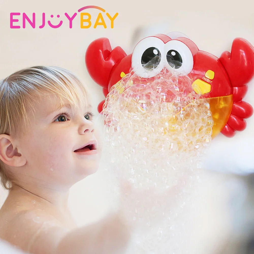 

Enjoybay Music Bubble Crabs Baby Bath Toy Automatic Bubble Maker Children Bubble Machine Bathroom Funny Bathing Toy for Children