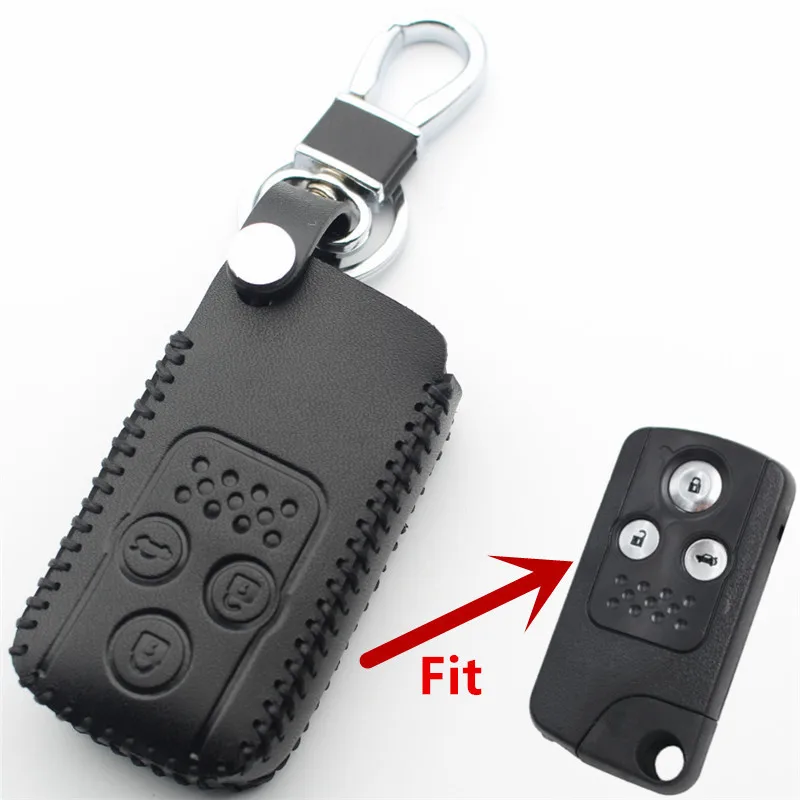 FLYBETTER чехол из натуральной кожи для дистанционного ключа для Honda Accord/City/Crv/XRV/Fit/Civic/Odyssey/Insight/Jade/Vezel/Jazz L411 - Название цвета: 11