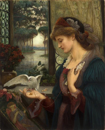 Британский живописец Marie Spartali Stillman Love's Messenger плакаты и принты, настенная живопись на холсте, домашний декор для влюбленных, подарки - Цвет: PC7127