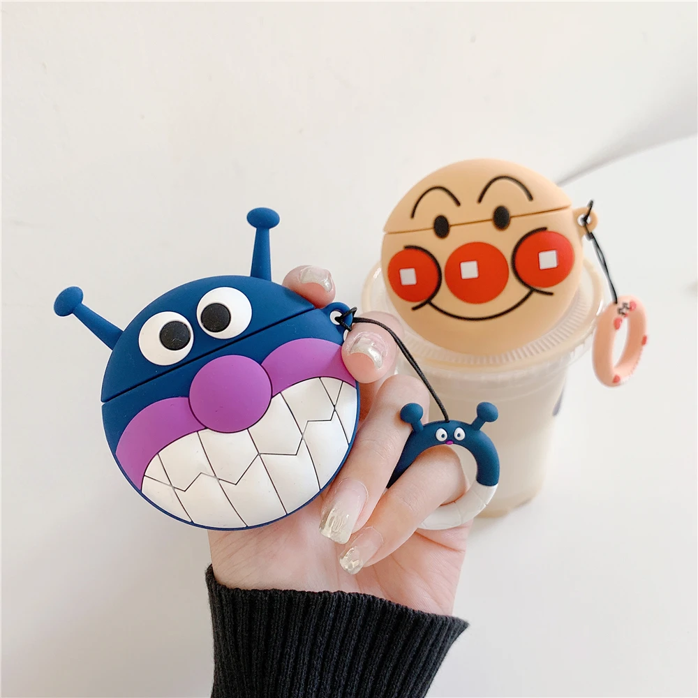 Японский мультфильм Anpanman силиконовый чехол для Apple Airpods 1 2 INS милый аниме кольцо
