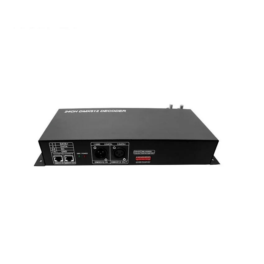 

DC12-24V 24channel DMX decoder led rgb controller,dmx512 signal convert analog signal,each channel achieve 256 control led lamps
