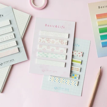 

4pcs/pack Basic Life Series Style Sticky Paper Notes Colorful Label Stickers Mini Memo Pad Creative School Office Supplies