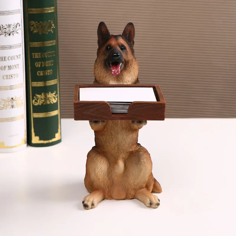 

handmade creative office supplies resin dog name card holder credit card holder stationery storage box on office desk ornaments