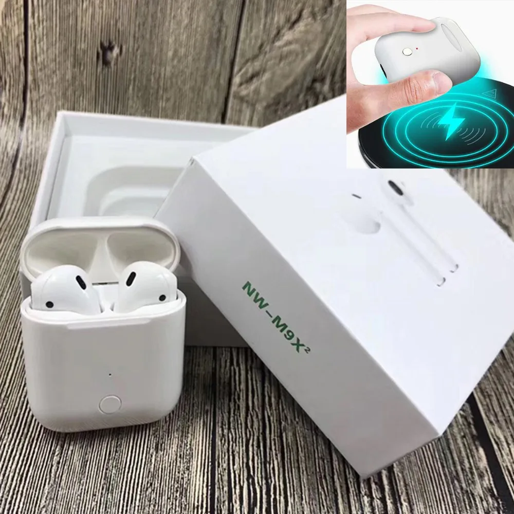 

M9X 2 M9X2 TWS Touch Control Stereo Earbuds Headphones Binaural Calls Bluetooth 5.0 Wireless Charger box For iphone Android