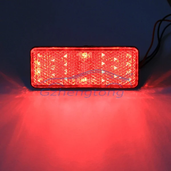 

2 x Rectangle Reflectors Lamp Red LED Rear Tail Brake Turning Signal Stop Light Lens Universal Car Truck Motorcycle