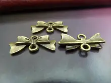 30pcs 10x20mm Antique Bronze Lovely Butterfly Bow Connector Link Charm Pendant c121