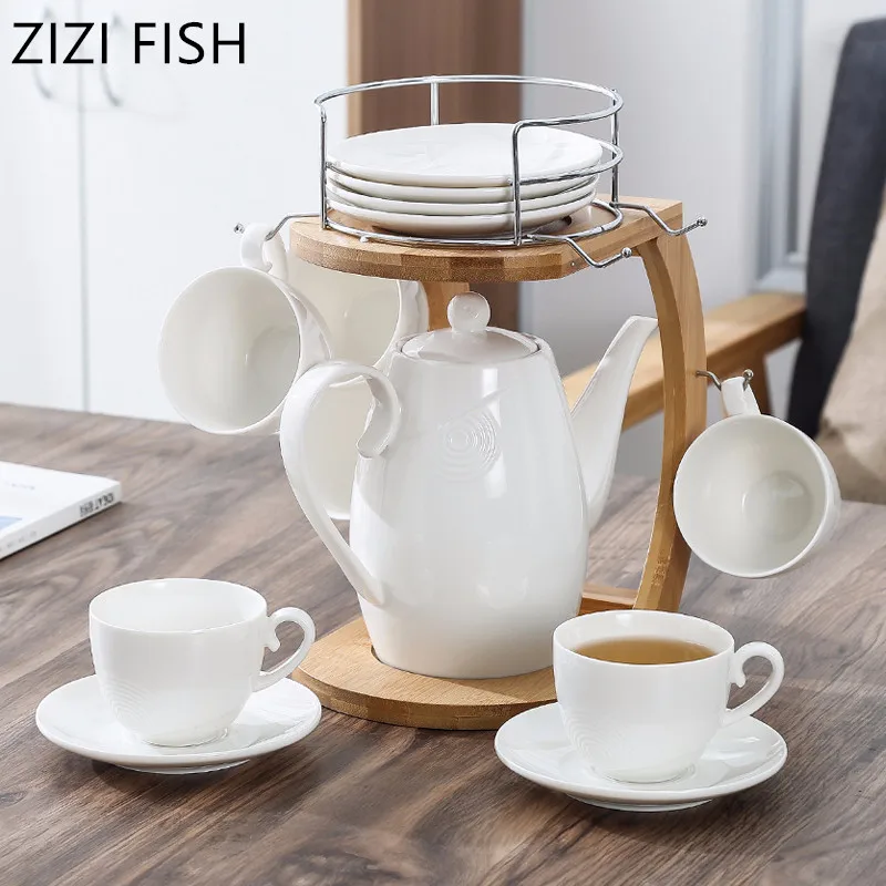 

14pcs ceramic creative coffee cup set Afternoon tea set black tea Home Nordic Cup teapot Teacup saucer set