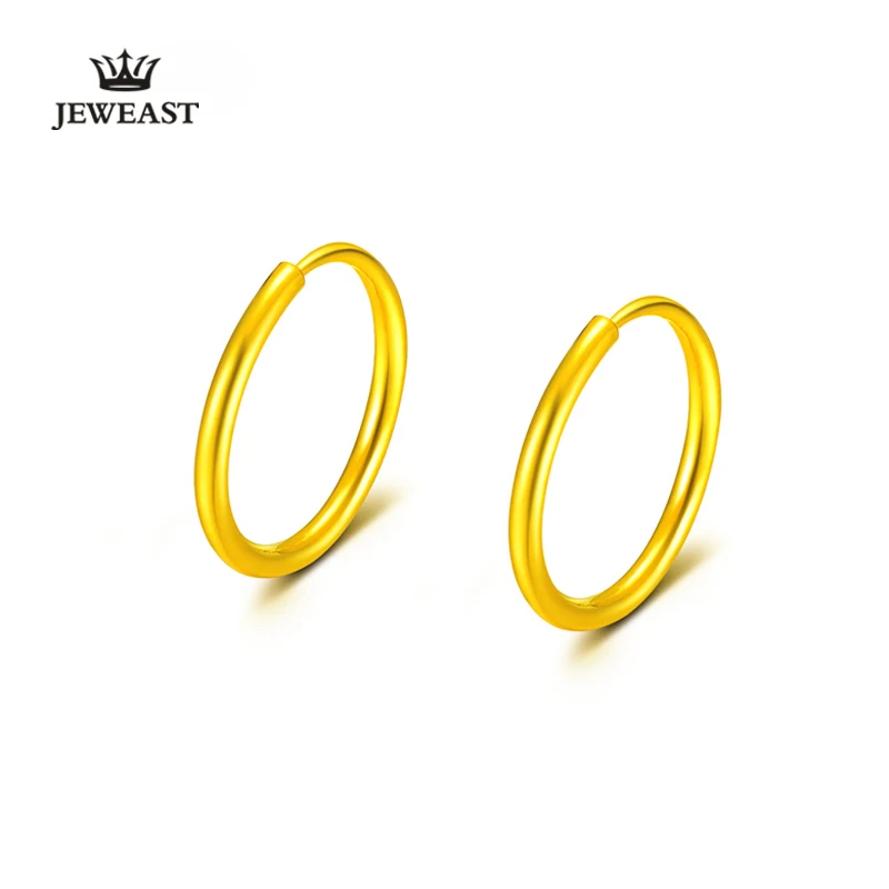 Серьги кольца HMSS из чистого золота 24 карата сферические настоящие 999 однотонные