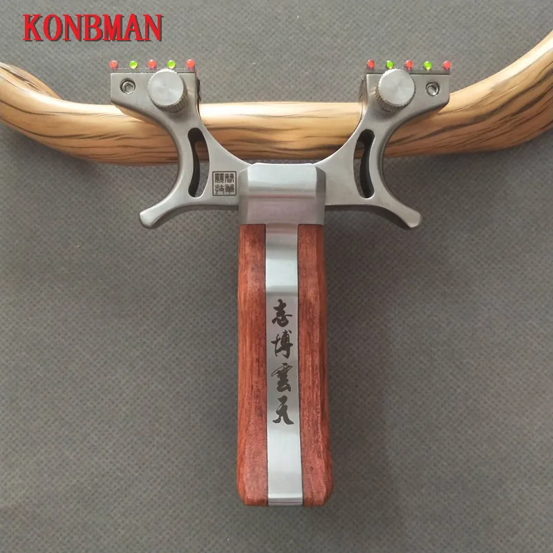 

Slingshot Hunting Stainless steel Catapult LED Sight with Flat rubber band Outdoor Shooting Game High Quality Slingshots
