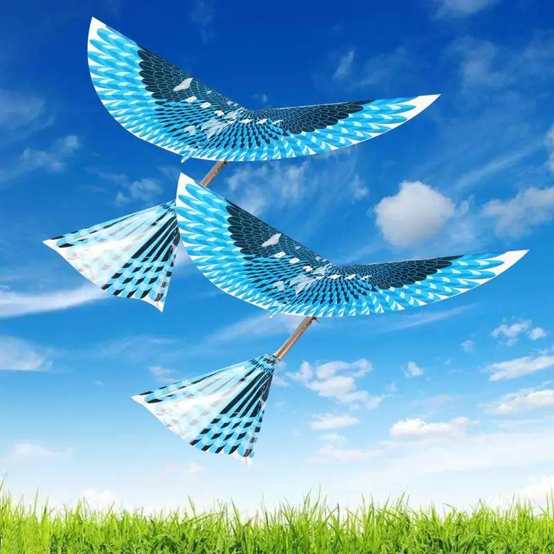 

1 Pcs Random Outdoor Fun & Sports Kite Flying Kids Toys for Children Interactive Toy Cartoon Rubber Band Power Flying Bird Kites