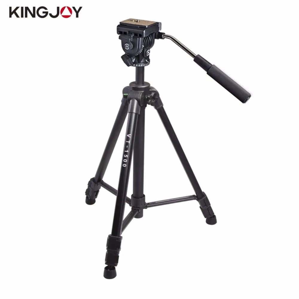 

Kingjoy 166cm/5.4ft Video Camera Tripod 3 Section Flip Lock Video Tripod With Fluid Damping Head For Camcorder