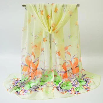 

2019 New Women Summer Beach Sunscreen Scarf Literary Casual Lady Chiffon Printed Scarf Shawl Lady Wild Printing Sunscreen Shawl