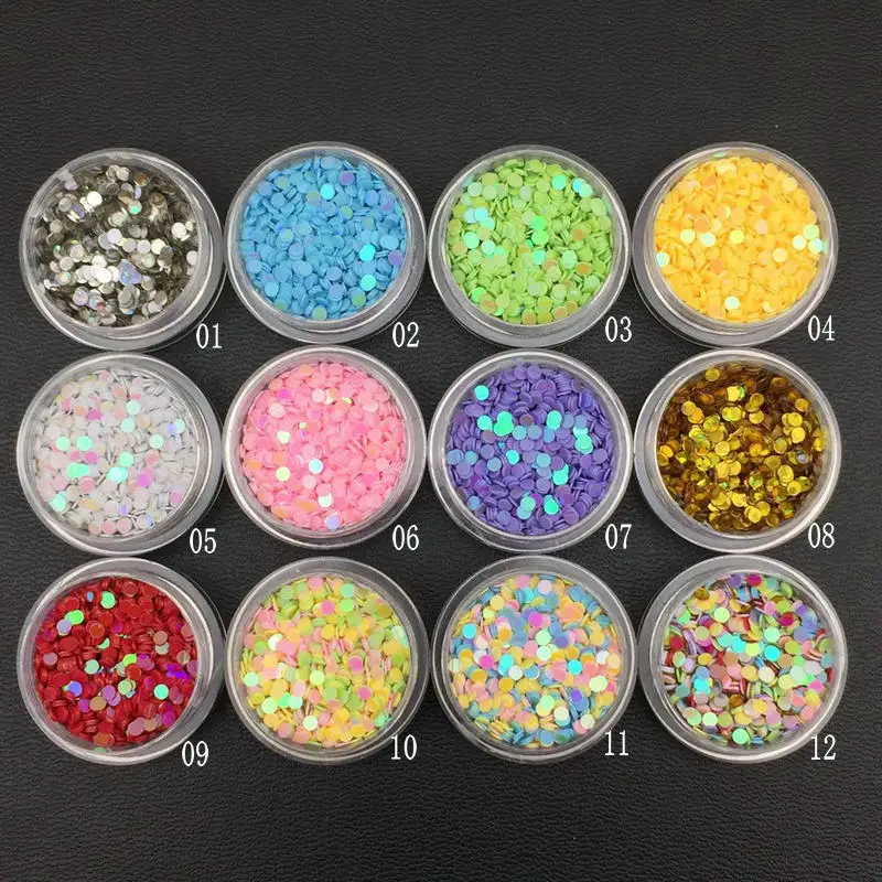 

1 Box Shiny Round Ultrathin Sequins Colorful Nail Art Glitter Tips UV Gel 3D Nail Decoration Manicure DIY Accessories