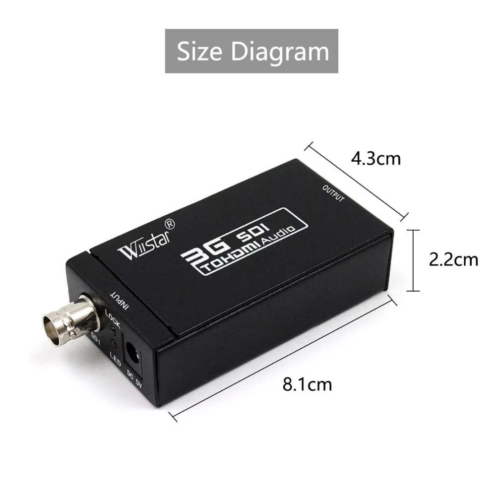 WIISTAR SDI HD 3G к HDMI 720p/1080p адаптер видео конвертер со встроенным аудио|Кабели HDMI| |