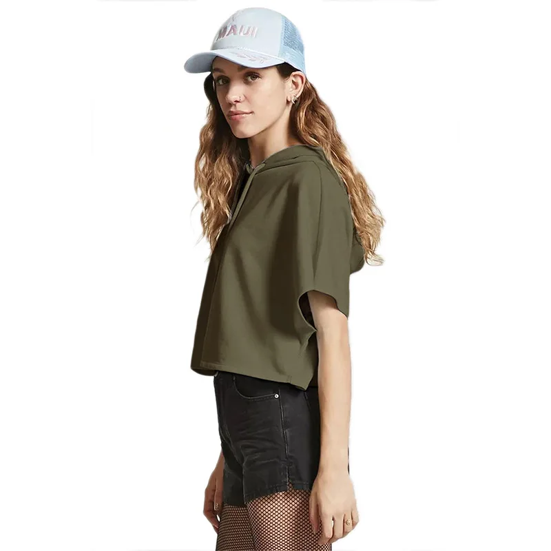 PGSD New Summer Simple Fashion printing Women Clothes Short-sleeved sexy Hooded short Sweatshirt female Frenulum Pullovers PGSD New Summer Simple Fashion printing Women Clothes Short-sleeved sexy Hooded short Sweatshirt female Frenulum Pullovers