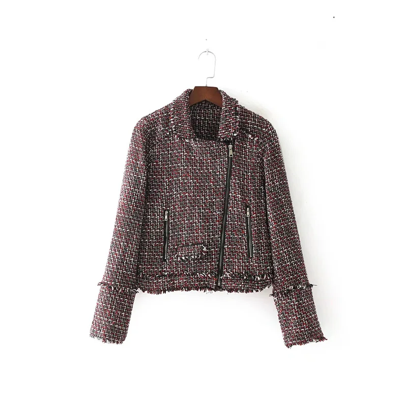 LIVA GIRL Autumn winter women jacket Slim thin checkered
