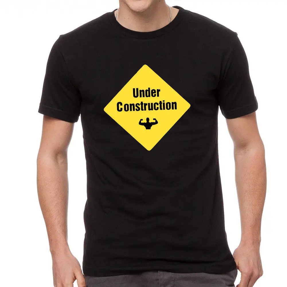 Fashionable Design Gymer Funny T-shirt Under Construction Men's Size S-3XL | Мужская одежда