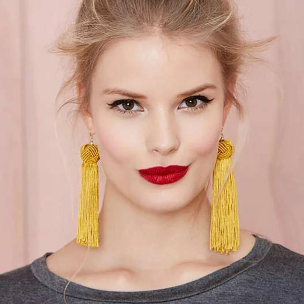 Braided-BOHO-PomPom-Rope-Knot-Long-Tassel-Earrings-Vintage-Handmade-Ethnic-Chinese-Fringes-Earrings-For-Women