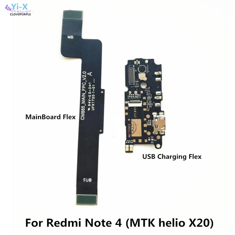 

USb Charging Board Charge microphone MainBoard Motherboard Flex Cable For Xiaomi RedMi Note 4 4X MTK 2017