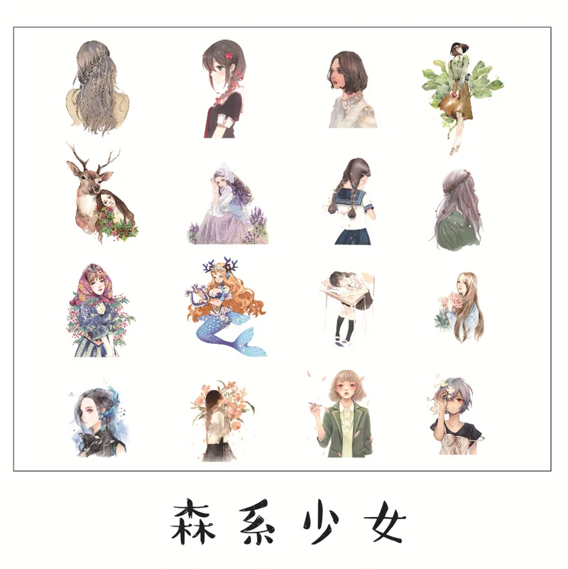 2 _ 32 листа Мультяшные бумажные наклейки для дневника DIY Kawaii скрапбукинг упак./лот