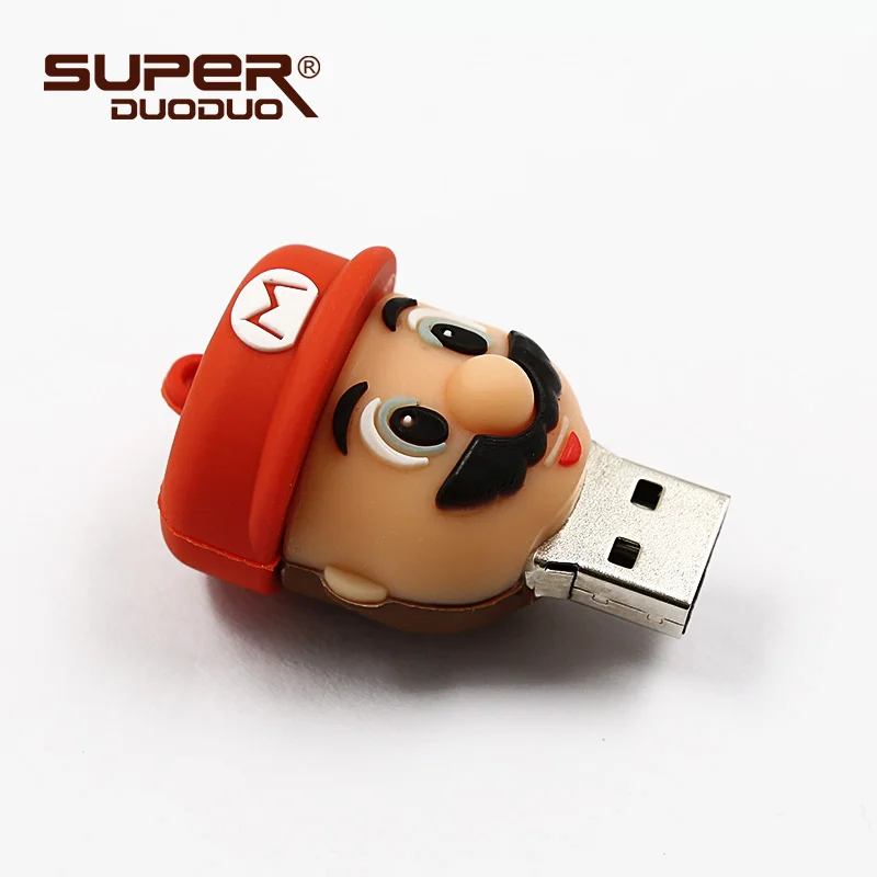 

Fashion pen drive usb flash drive Super Mario 4G 8G 16G pendrive flash cartoon mary 32gb 64gb 128gb memory key gift free ship