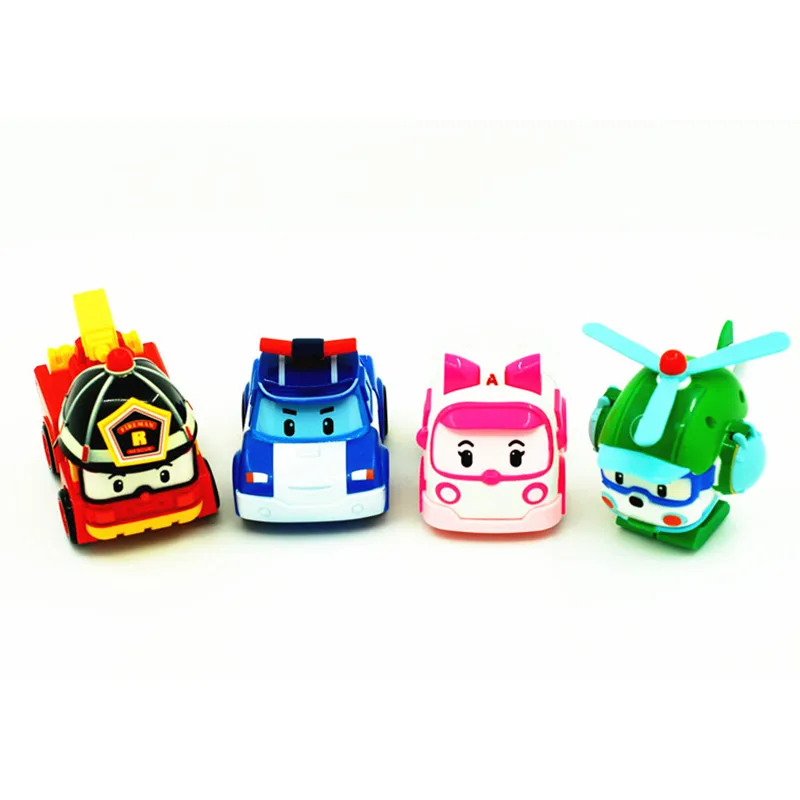 4pcs/Set Robocar Poli Korea kids Toys Robot  Transformation Anime Action Figure Toys For Children
