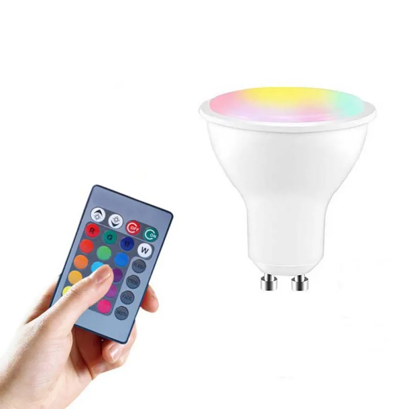 

5W Remote RGBW Magic Light Bulbs Lamp 85-265V RGB Led Light Spotlight IR Remote Control E27/GU10 LED 16 Color Changing