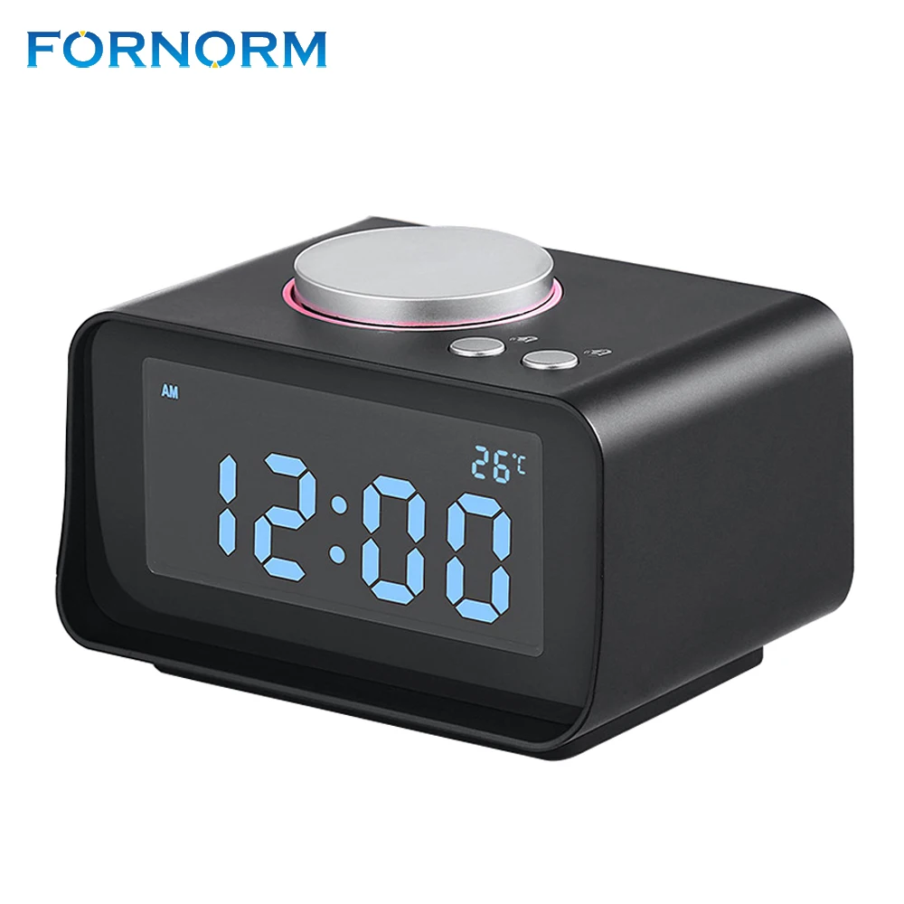

FORNORM Multi function FM Radio with Smart Alarm Clock Dual Alarm Clock Indoor Thermometer Dual USB Port Charger AUX Function