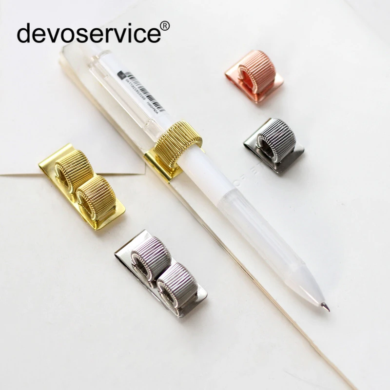 

New 1PC Metal Spring Pen Clip Pencil Elastic Loop for Notebooks Journals Clipboards Pen Holder Desk Pencil Pen Holder Organizer