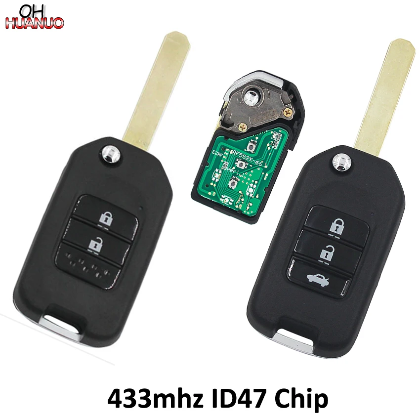 

2 Button 3 Buttons Smart Remote Key Fob 433MHz with ID47 Electronic Chip for Honda New Accord Fit XRV CITY GREIZ the 9th