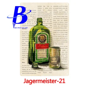 Алкогольный напиток Jagermeister голова оленя плакат Классическая Настенная Наклейка Декор домашнего бара старинная металлическая пластина виски Вино Олово знак