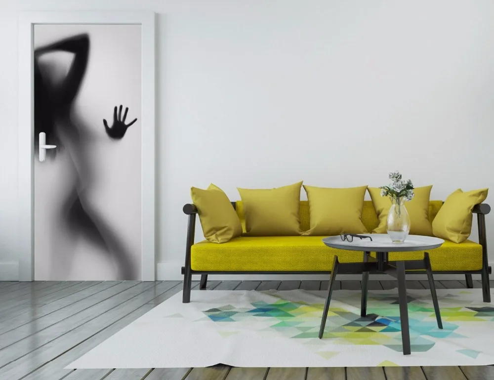 door-stickers-living-room-themes-virtual-category-sexy-girl-behind-the-curtain-of-bathroom